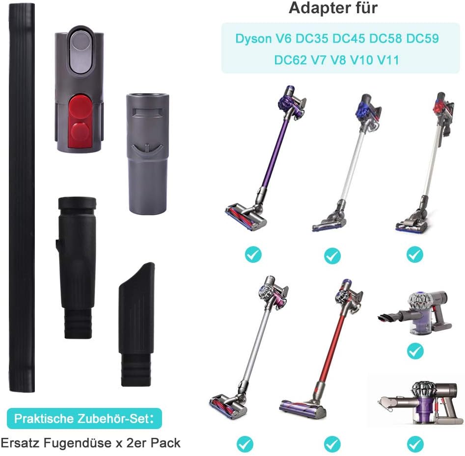 KEEPOW Flexible Fugendüse Zubehör für Dyson V15 V11 V10 V8 V7 V6 Staubsauger Düsen Ersatzteil Flachd