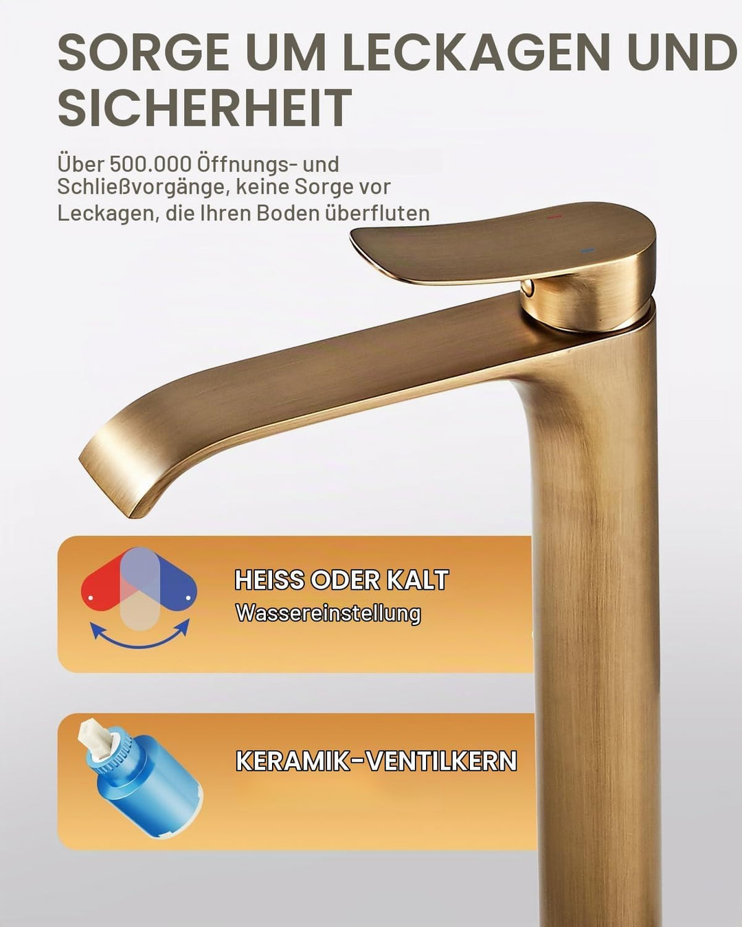 Wasserhahn Bad Badarmatur Antikes Messing Wasserfall Hoch Waschtischarmatur Einhebel Mischbatterie f