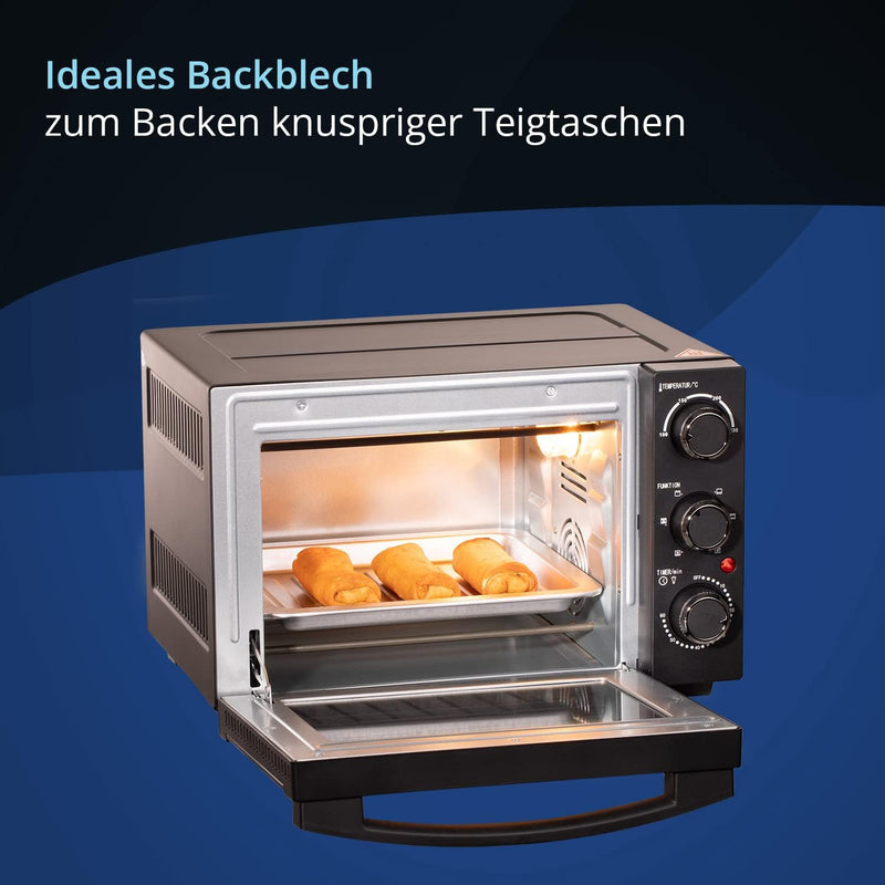 KHG Minibackofen MBO-15S in schwarz mit Umluft, Ober-/Unterhitze, 15l Garraum, Brotbackofen, inkl. 6