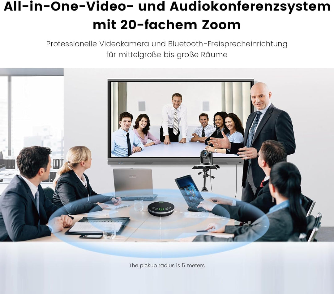 TONGVEO 20-facher Zoom Konferenzraum-Kamerasystem, Video und Audio konferenzsystem 20-facher optisch