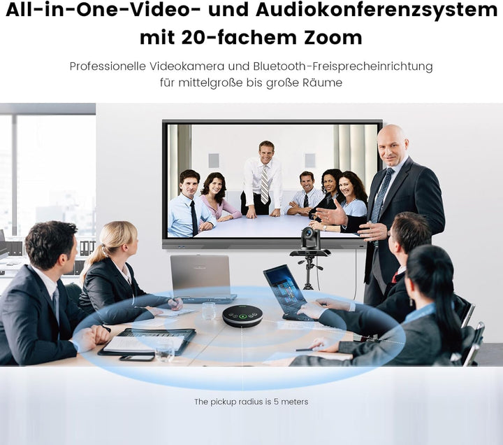 TONGVEO 20-facher Zoom Konferenzraum-Kamerasystem, Video und Audio konferenzsystem 20-facher optisch