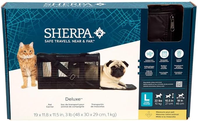 Sherpa Deluxe Transporttasche für Hunde und Katzen, von Fluggesellschaften zugelassen, weiche Seiten
