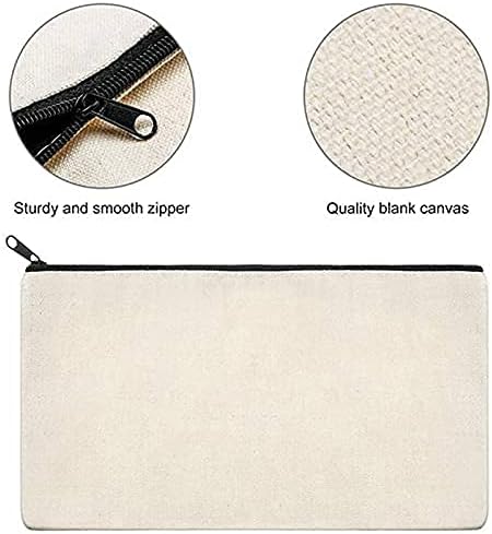 Jevina 50 Stück DIY Stoffbeutel Klein, Kosmetiktasche Klein, Leinwand ReiiVerschluss Tasche Bleistif
