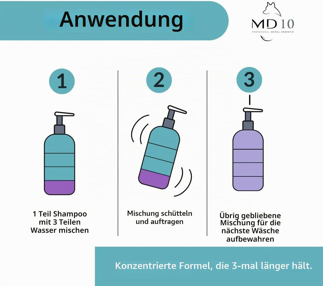 MD10 Hundeshampoo Gegen Geruch - Shampoo für Hunde - Hundeshampoo gegen juckreiz - Hunde Shampoo fel