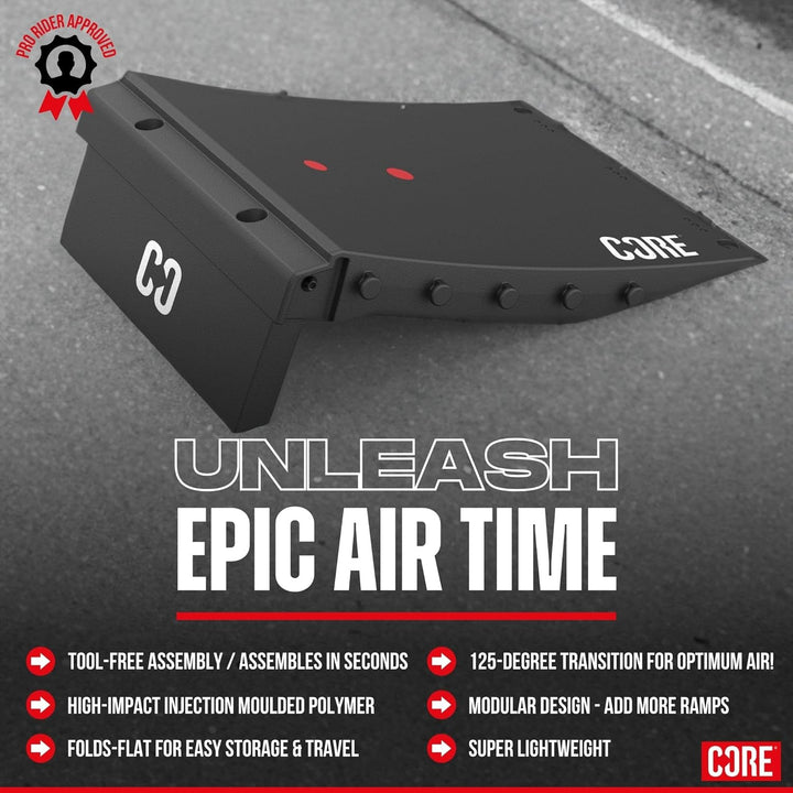 CORE Skate Ramp for Kids - Mini Kicker Scooter Ramp Skateboard Ramp BMX Ramp RC Car, Foldable Bike L