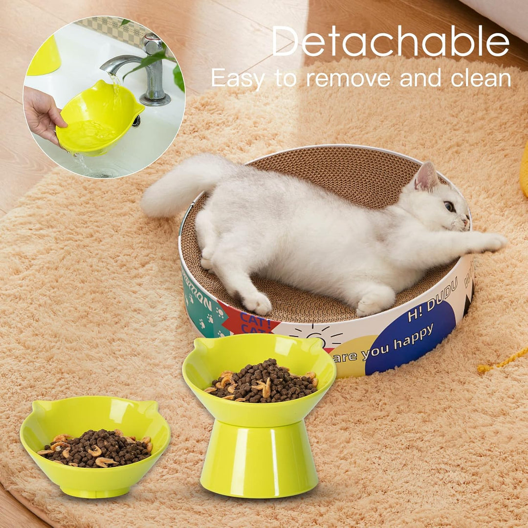 Futternapf Katze,Katzennapf Erhöht mit 15° Neigung Fressnapf Katze,Anti-Erbrechen Katzennäpfe für Fu