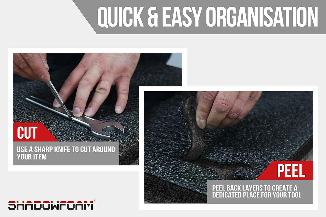 Shadow Foam Medium Sheet - 1000mm x 500mm | Schneiden und Abziehen Schaumstoff für Werkzeugkasten-Or