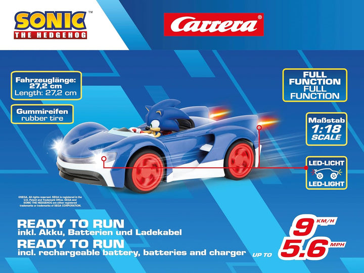 Carrera RC Team Sonic Racing - Sonic | Ferngesteuertes Auto | Rennboliden mit LED-Scheinwerfer | 27
