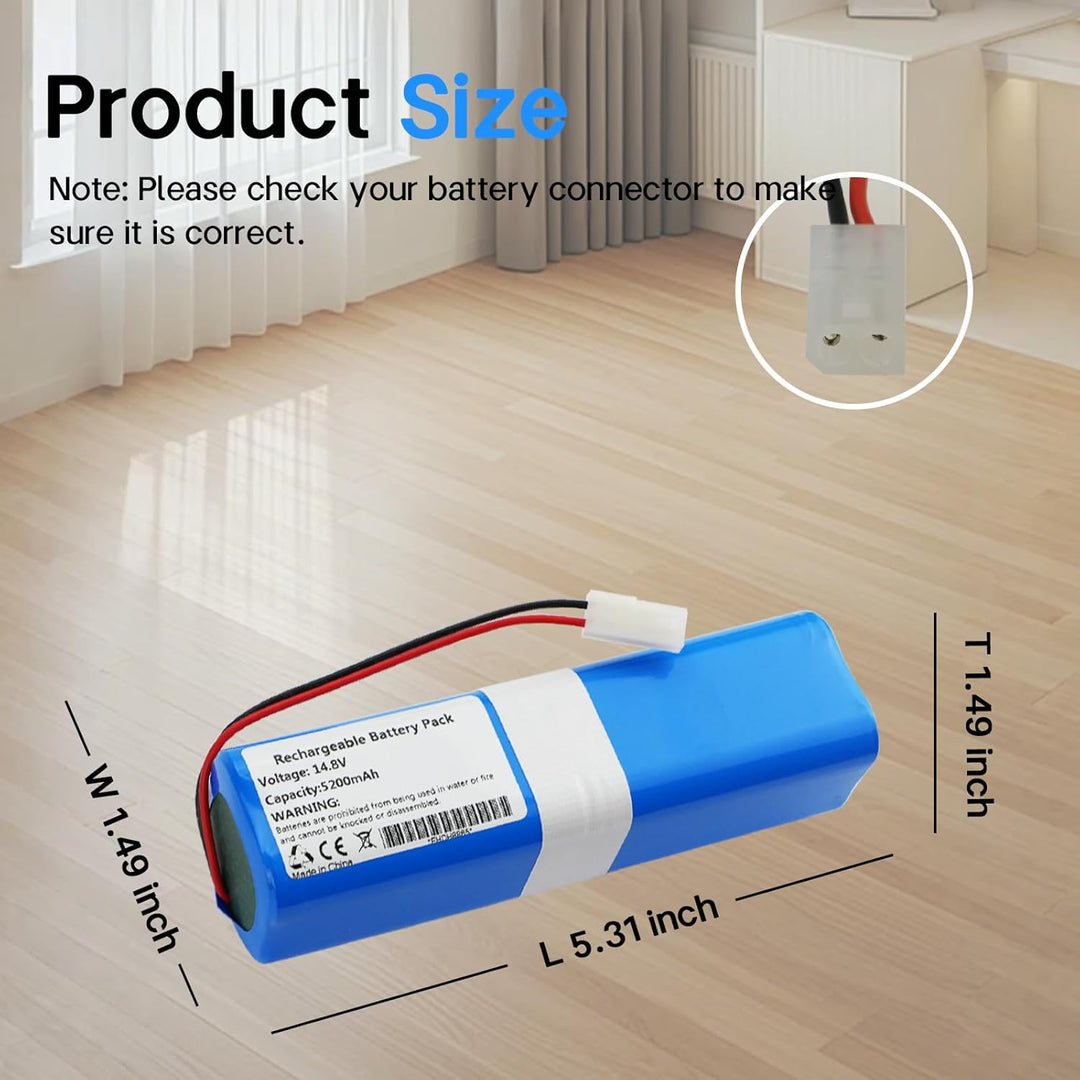 K KYUER D093-4S2P Staubsauger Akku für ROEMO SYB2,SYB2 Pro Robot Vacuum Cleaner 14.8V 5200mAh Robote