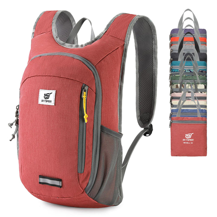 SKYSPER 10L Faltbarer Rucksack Ultraleicht Tagesrucksack Wasserfest Daypack Reiserucksack Wanderruck