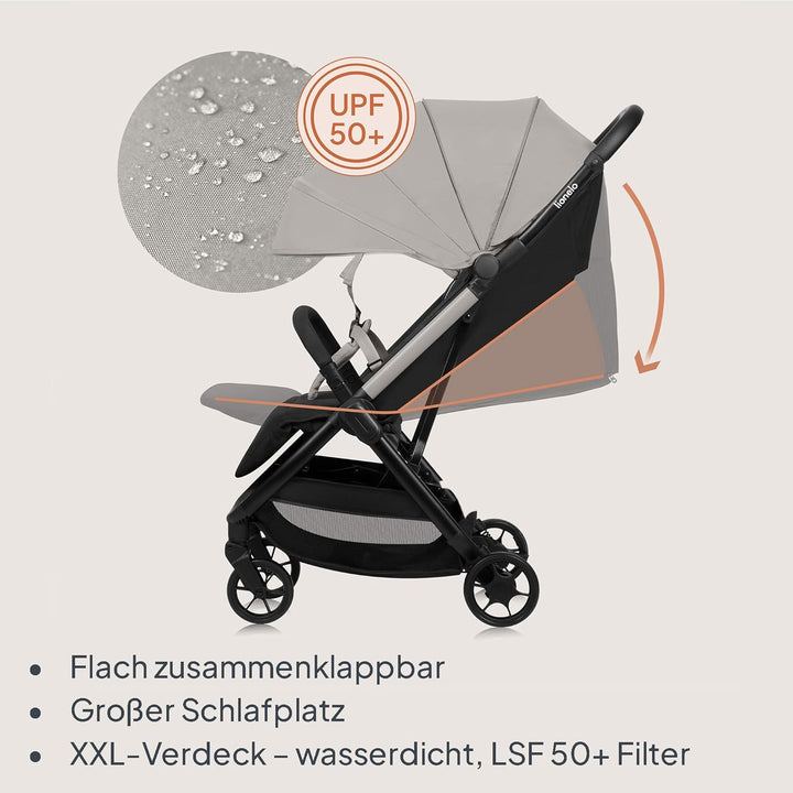 Lionelo Julie Air Buggy bis zu 22 kg von 6 m bis 4 Jahre Für Flugzeug Schwenkräder 360° Federung Ein