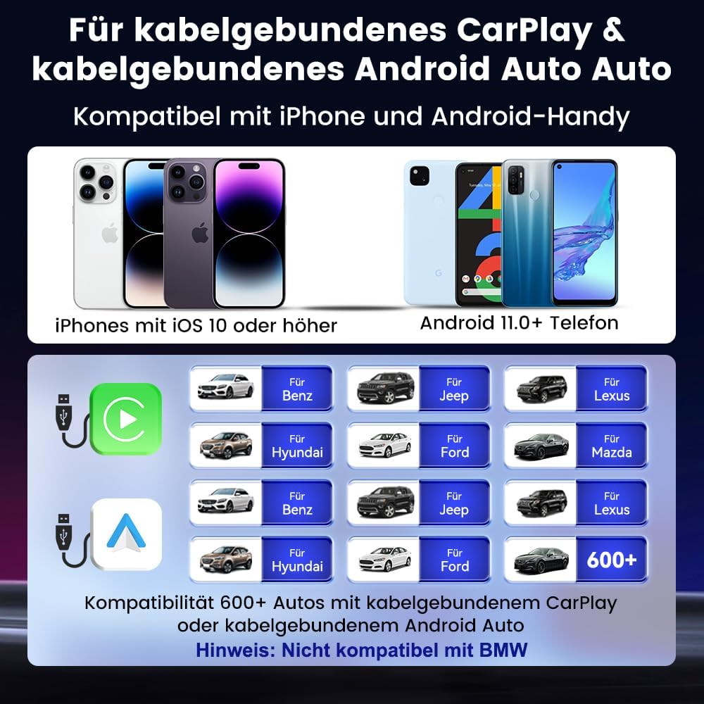 CarlinKit Android 13.0 AIBox Adapter - Wireless CarPlay&amp;Android Auto, 4GB+64GB Android 13.0 Standalo