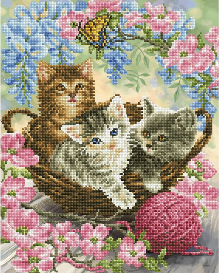 Diamond Dotz DD10-035 Kitty Knits, ca. 40 x 50 cm gross, Diamond Painting, Malen mit Diamanten, funk