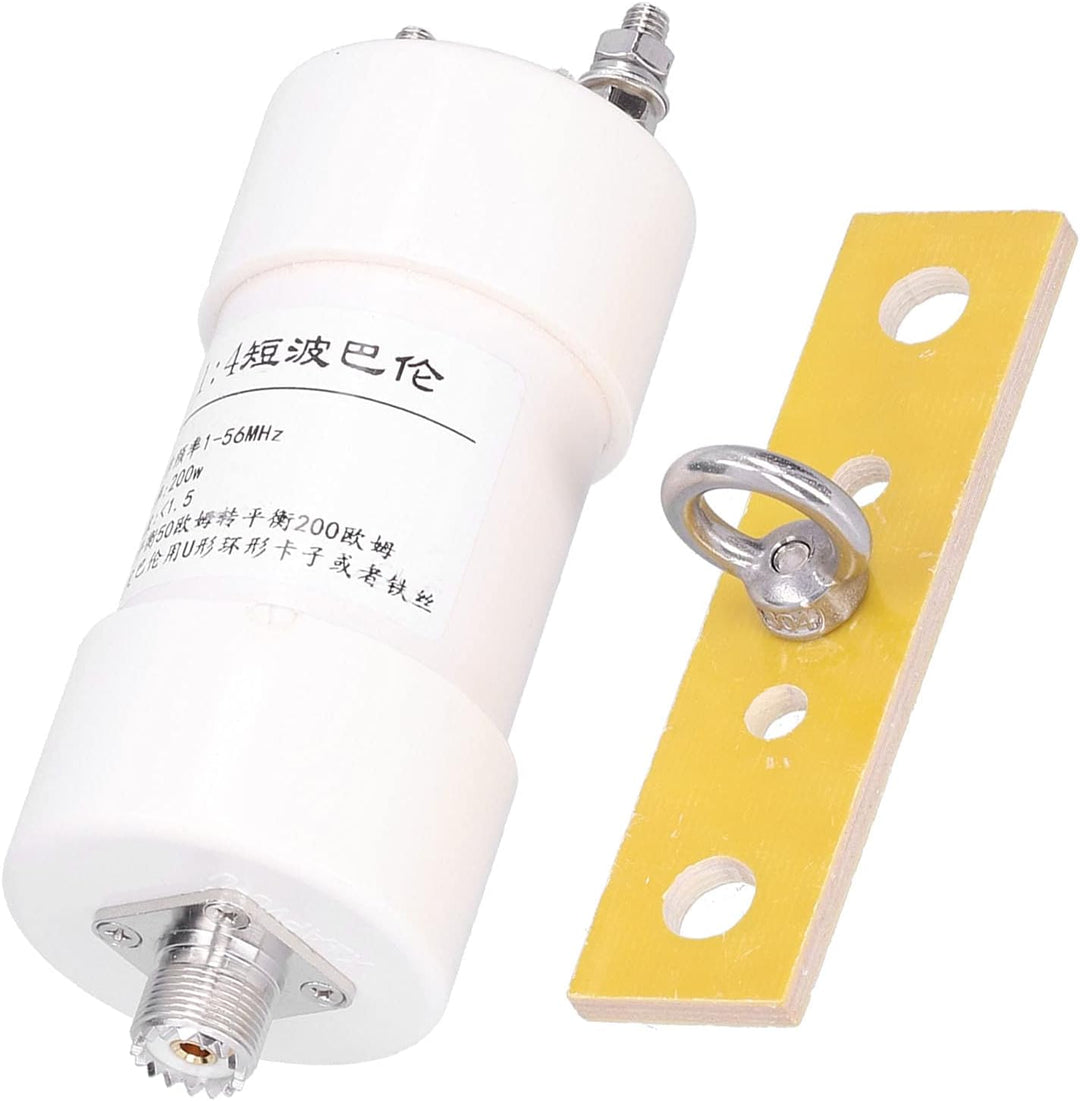 Eujgoov 1:4 Balun, 200W 50Ω-200Ω ABS Material Geeignet 1-56MHz für Winton Kurzwellenantenne