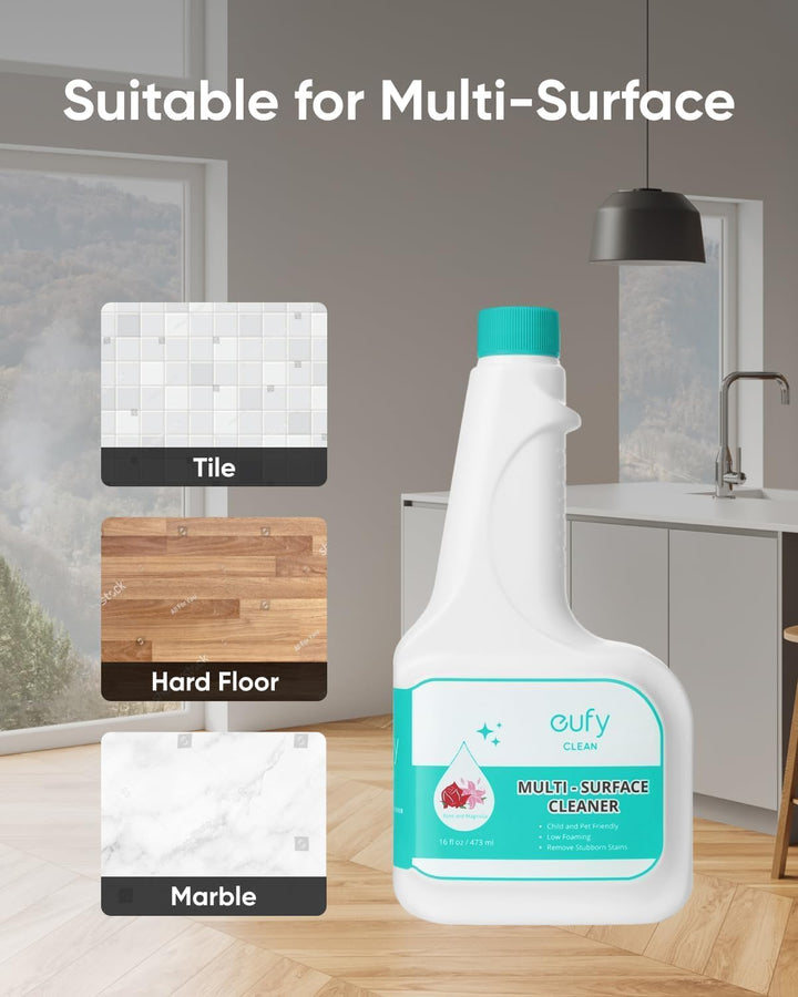 eufy RoboVac Hard Floor Cleaning Solution (2 Bottles), Compatible with all 2-in-1 RoboVacs, 16 fl oz