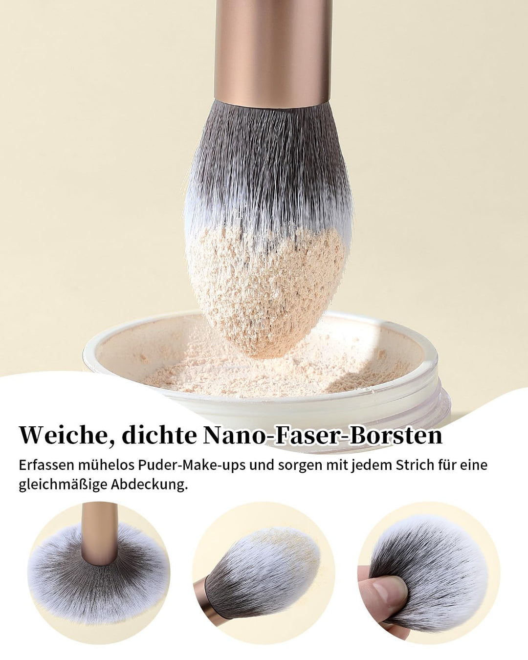 EIGSHOW Make-up Pinselset,15-teilig MUA PRO Serie Profi Pinsel mit Silberionen-Borsten für Foundatio
