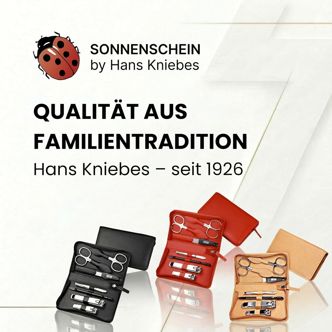 Sonnenschein by Hans Kniebes - Manicure-Etui, Reissverschluss: 9-tlg. Bestückung, rostfrei-edelmatti