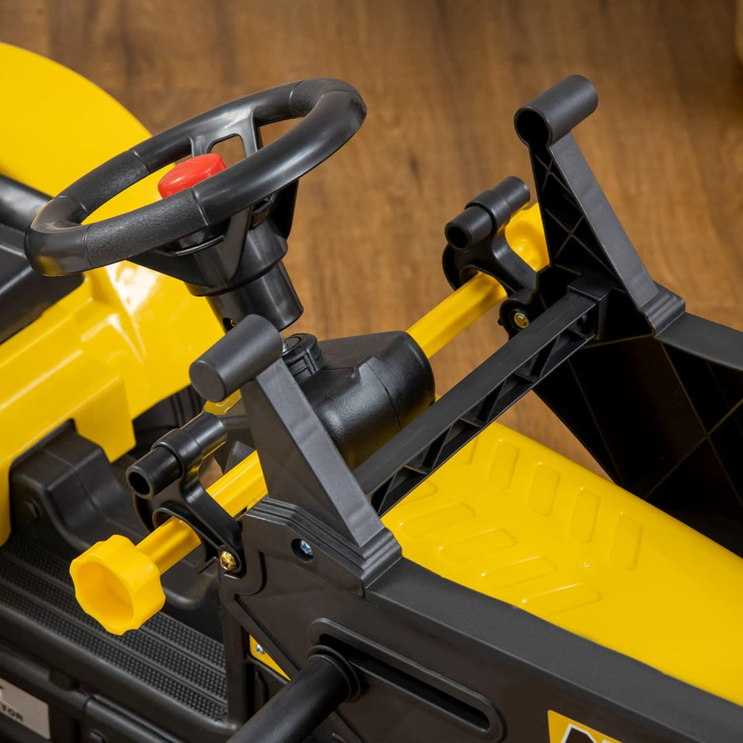 HOMCOM Trettraktor mit Anhänger Verstellbarer Schaufel Lader Traktor Tretfahrzeug für Kinder ab 3 Ja