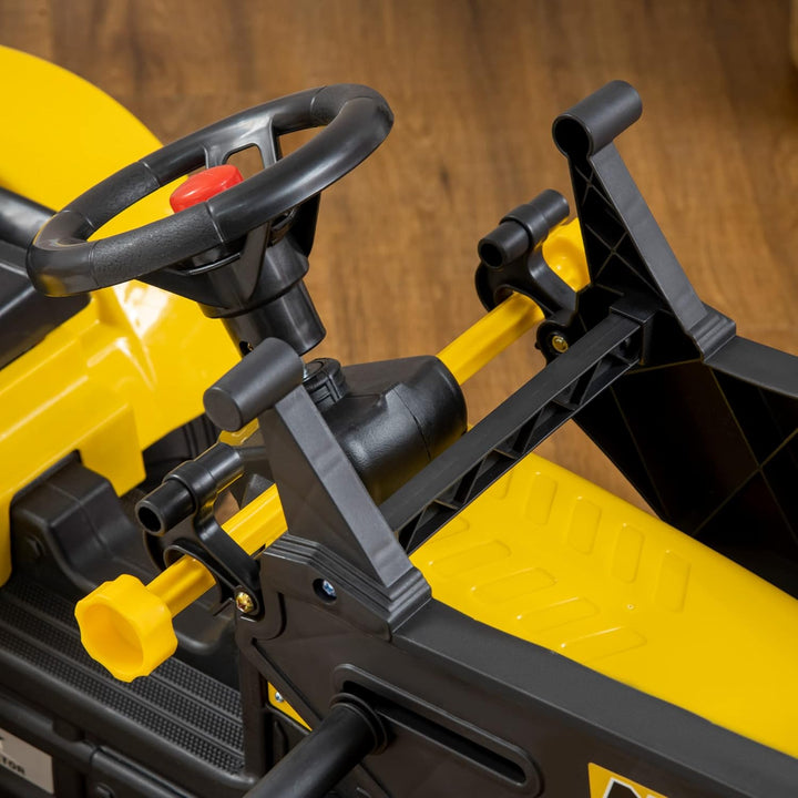 HOMCOM Trettraktor mit Anhänger Verstellbarer Schaufel Lader Traktor Tretfahrzeug für Kinder ab 3 Ja