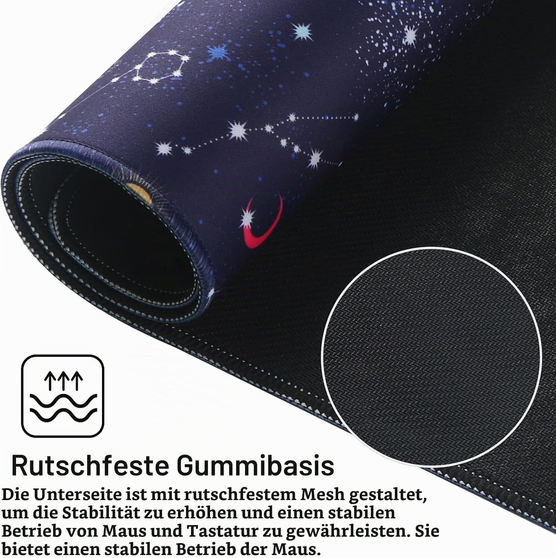 Gaming-Mausmatte, Large Mouse Pad Grösse 70x30CM Dicke3MM, Premium-strukturiertes rutschfestes und w