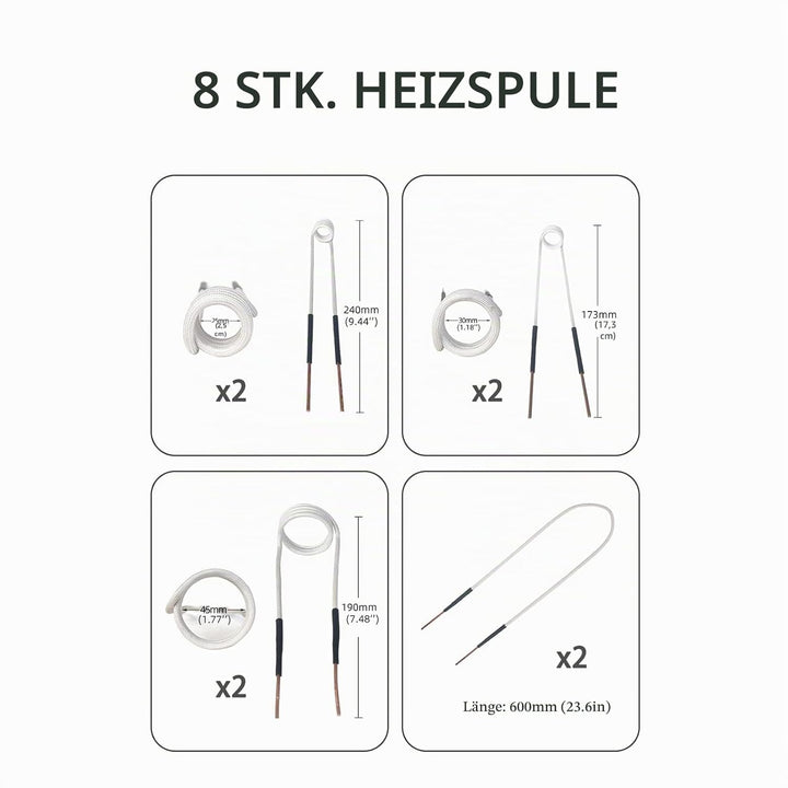 SOLARY, Induktions-Heizset, magnetisch, 1000 W, ohne Flamme, 8 Spulen, zum Entfernen von rostigen Sc