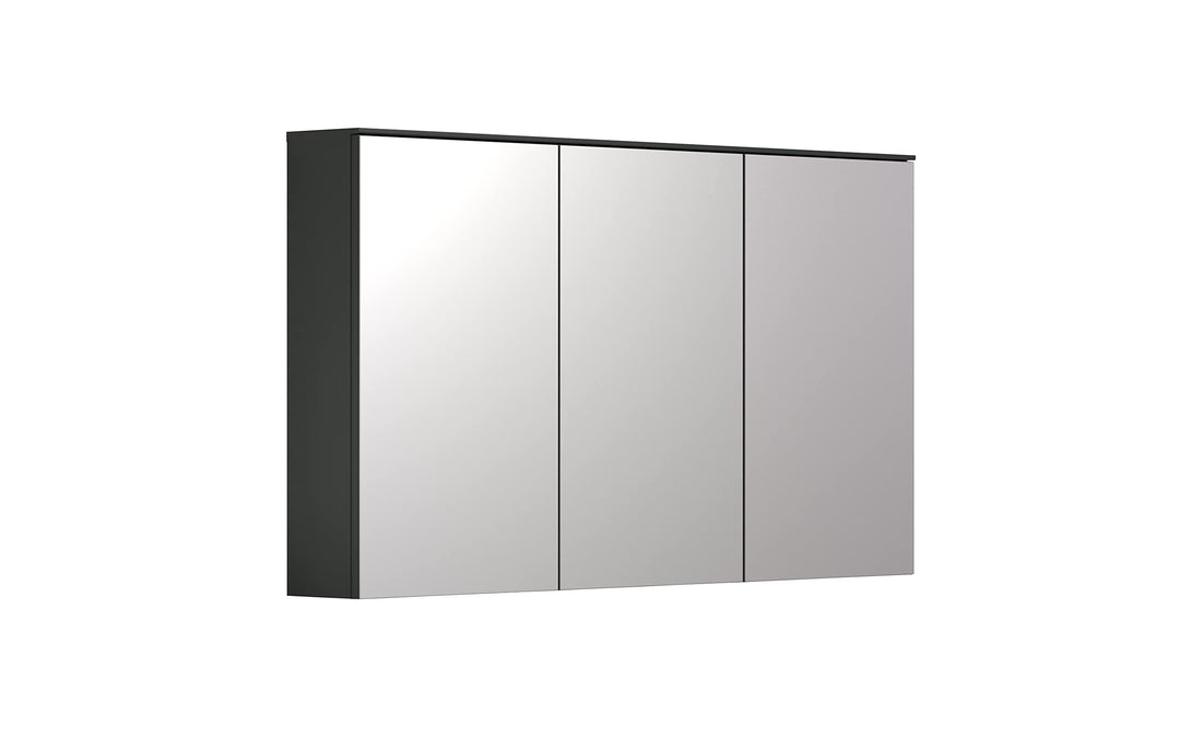 trendteam smart living - Synnax - Spiegelschrank - Anthrazit - moderner Badezimmerspiegel 3-türig -