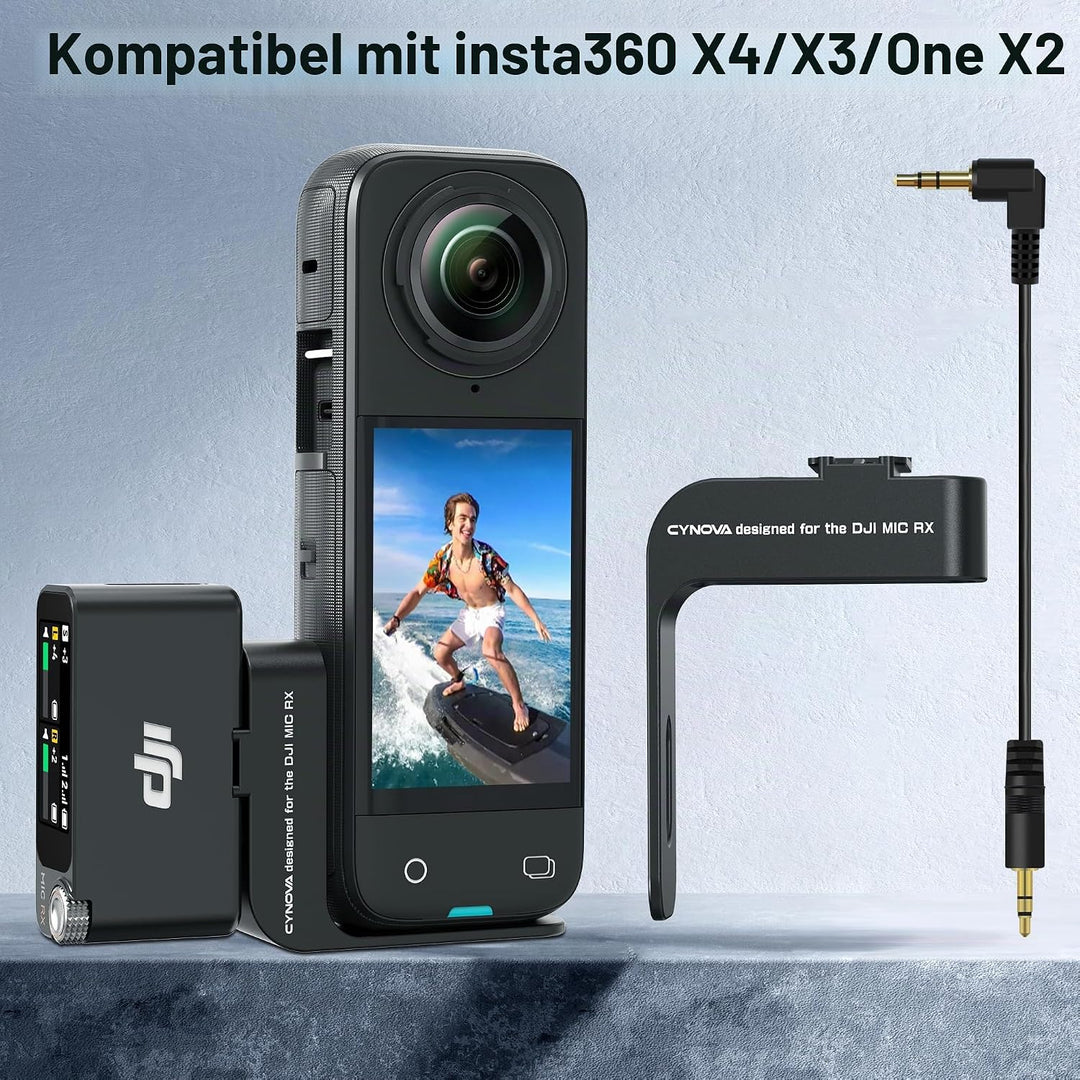 CYNOVA Cold Shoe für Insta360 X4 Zubehör,Wireless Mikrofon Halterung,Mikrofonhalterung Kompatibel Mi