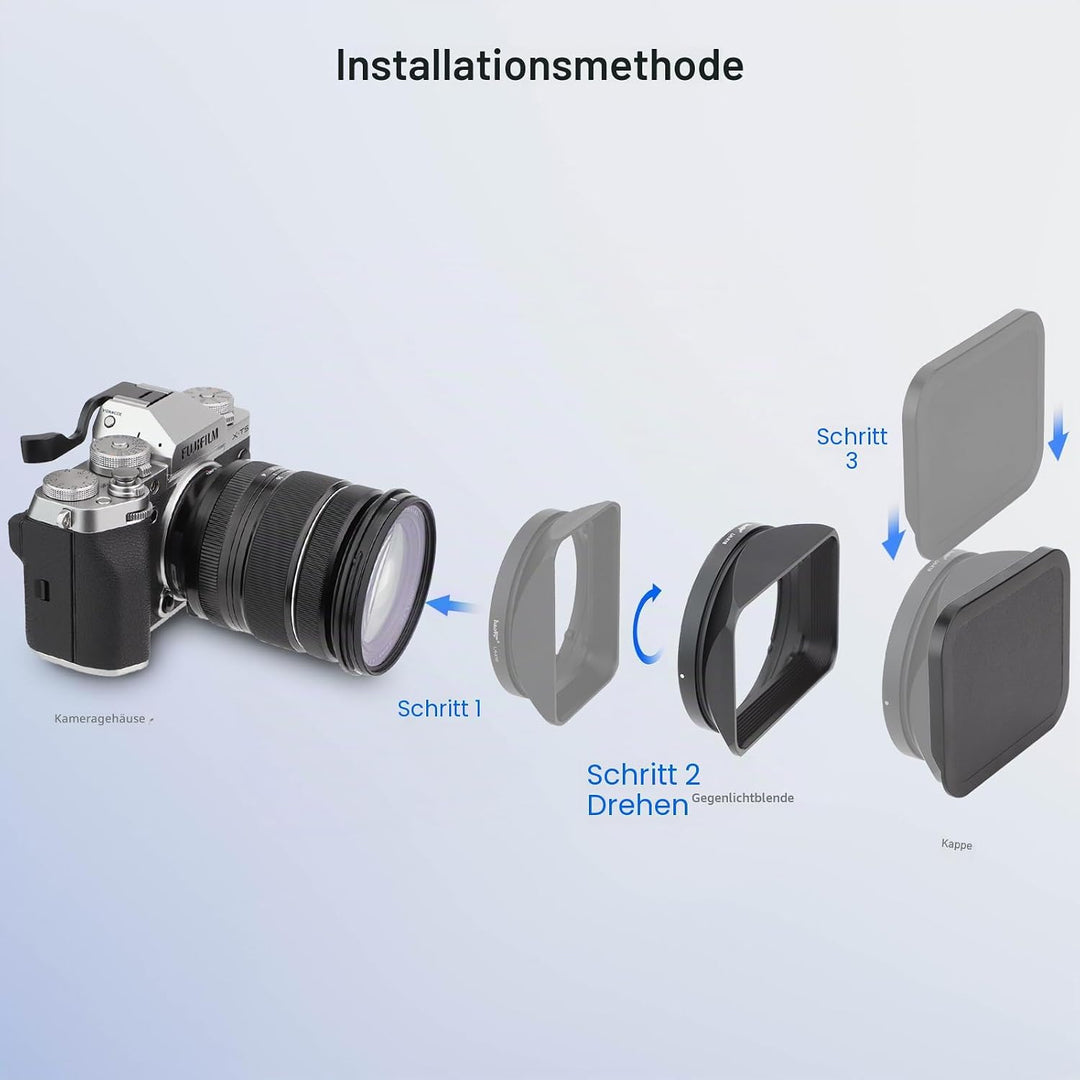 Haoge LH-X18 Gegenlichtblende mit Bajonettsockel für Fujifilm Fuji Fujinon XF 16-80 mm F4 R OIS WR X
