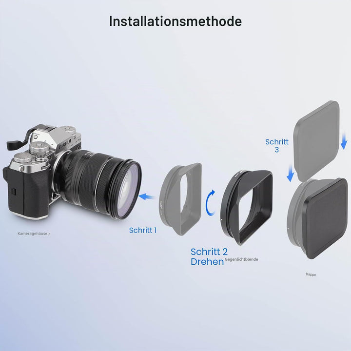 Haoge LH-X18 Gegenlichtblende mit Bajonettsockel für Fujifilm Fuji Fujinon XF 16-80 mm F4 R OIS WR X