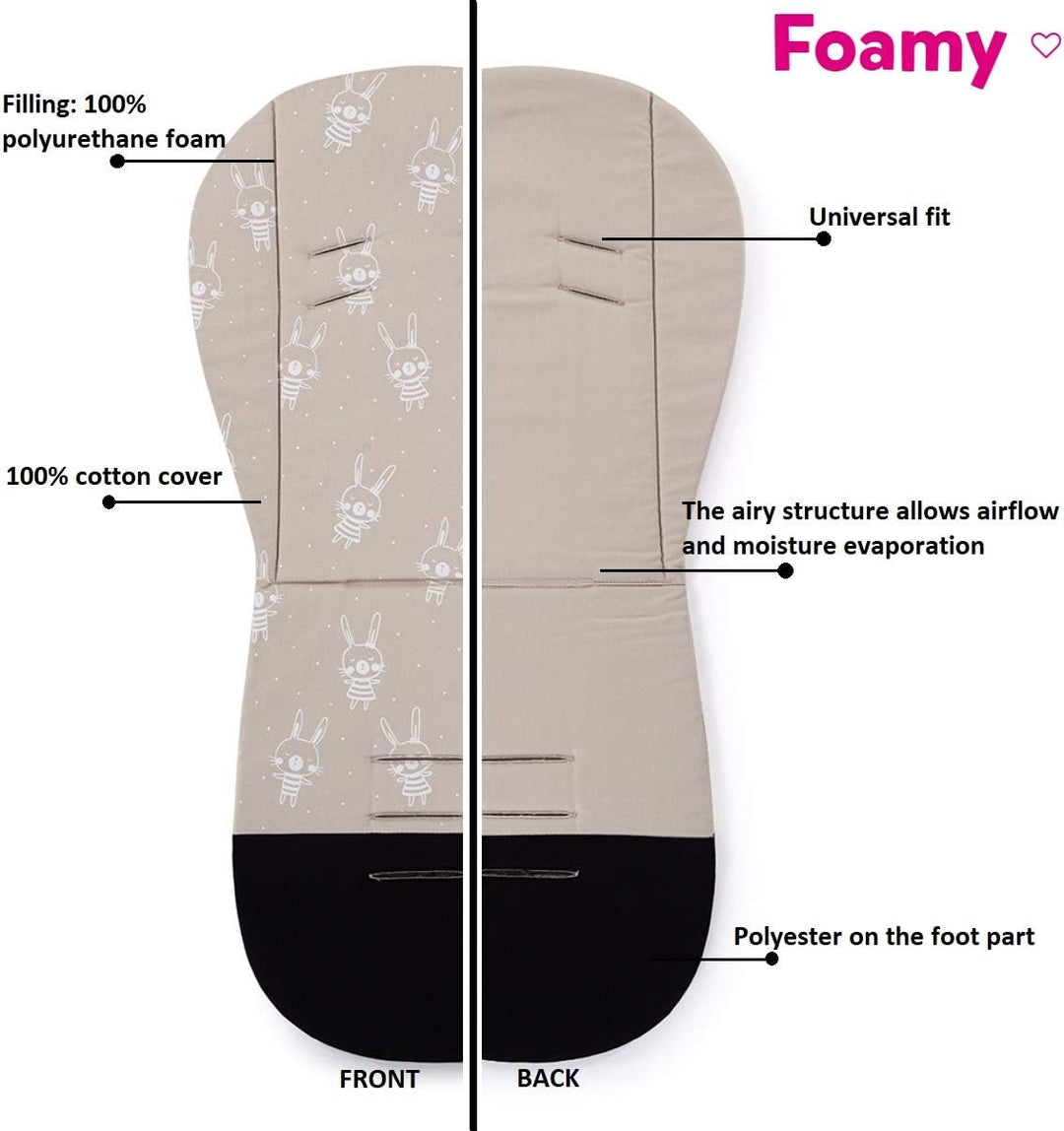 Petite&Mars Foamy memory foam liner * Sitzeinlage * Universal Sitzauflage für Kinderwagen, Buggy * A