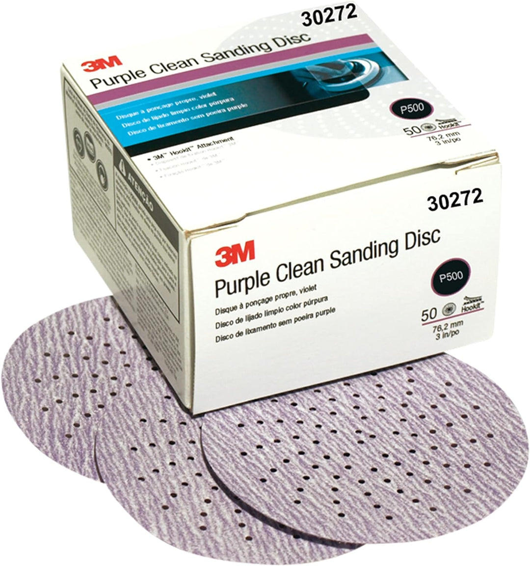 3M Hookit Purple Clean Schleifscheibe 343U, 30272, P500, 50 Scheiben pro Karton 1, 1