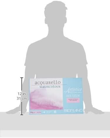 Fabriano Artistico Acquarello Watercolour, naturweiss, satiniert hot pressed, 30,5 x 45,5 cm, 20 Bla