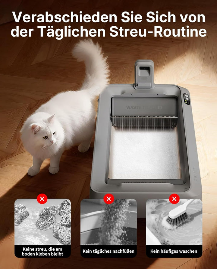 PETKIT Kristallkatzenstreu, Ersatzschale mit Weisse Kristall Katzenstreu,Geruchskontrolle, Staubfrei
