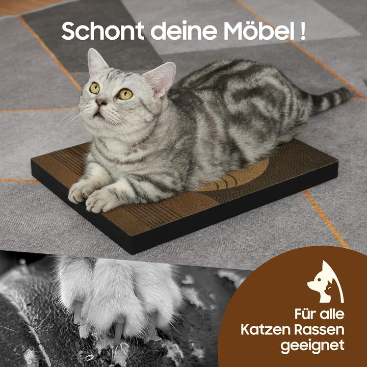 Premium Designer Kratzbrett für Katzen: 5-lagige Wellpappe für erhöhte langlebigkeit - selbstklebend