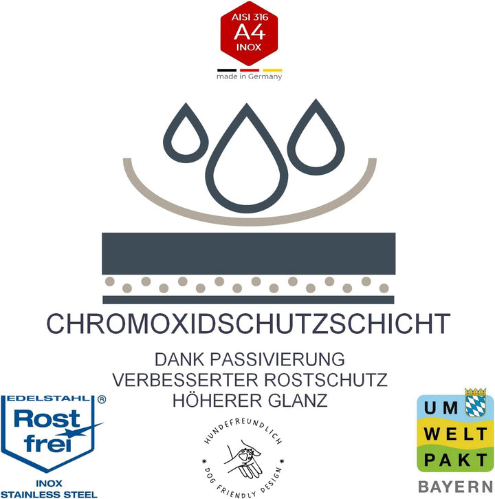 rostfreie Kombikette für Hunde - das ORIGINAL mit Zugstop - Edelstahl Hundekette Ketten Halsband kur