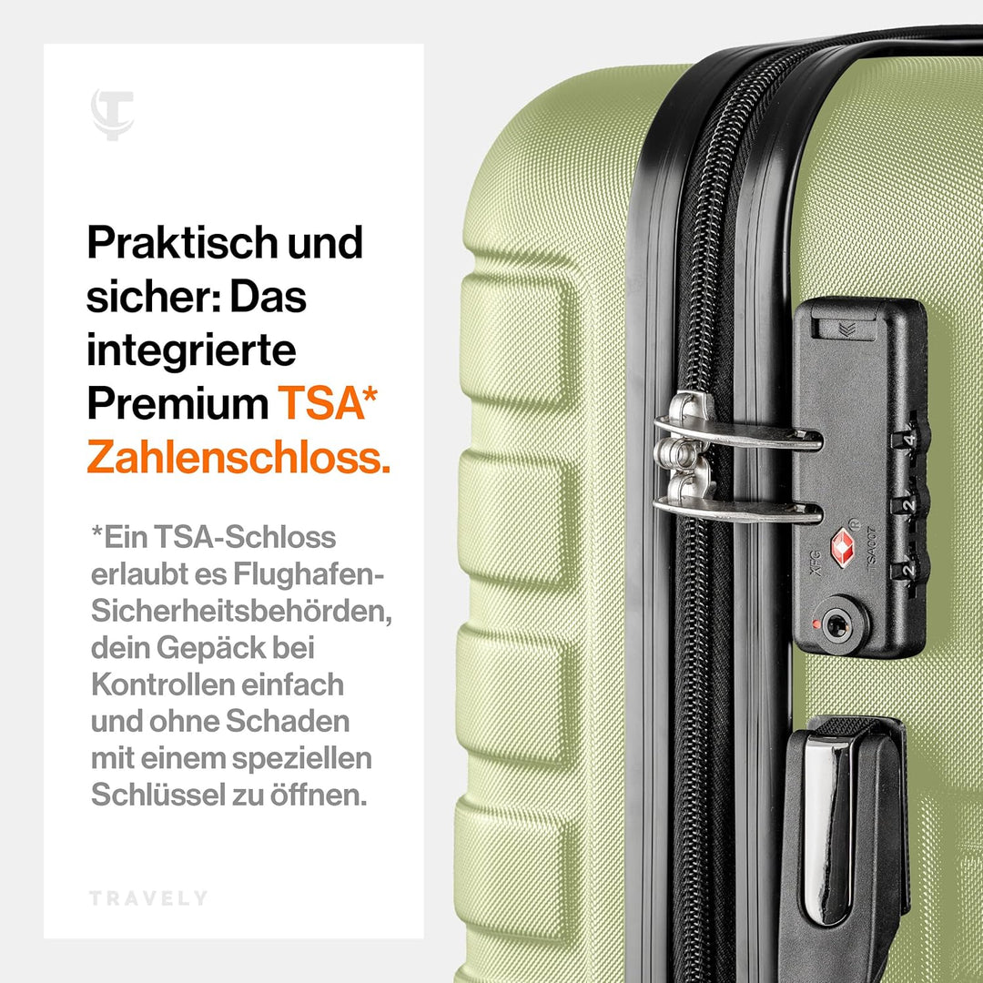 Travely Premium Handgepäck Koffer 55x35x25cm - passend für Air France, KLM und co. I 36L Handgepäck