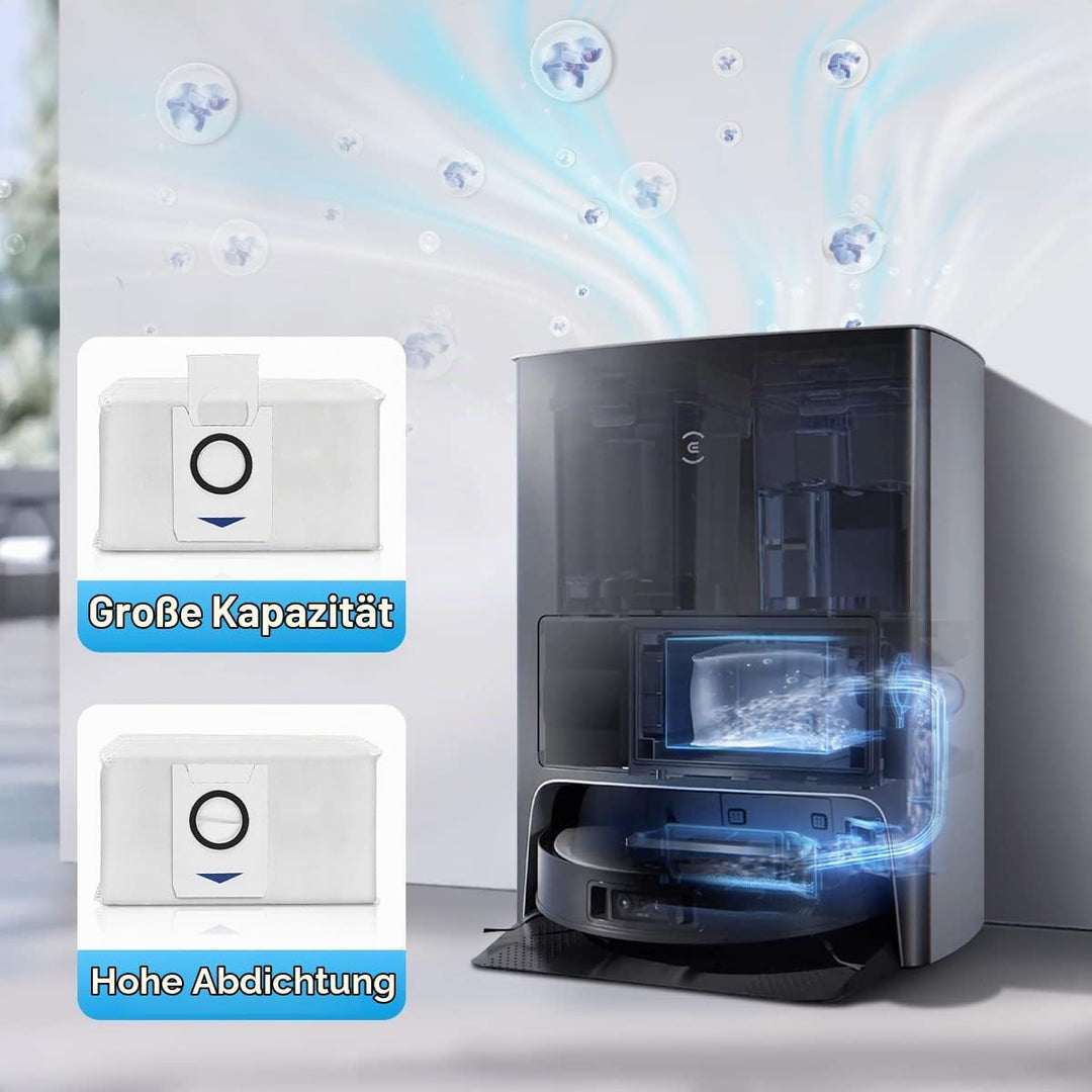 DrRobor Zubehör Kit für ECOVACS DEEBOT X1 Omni, Ersatzteile Staubbeutel, Hauptbürste, Feinstaubfilte