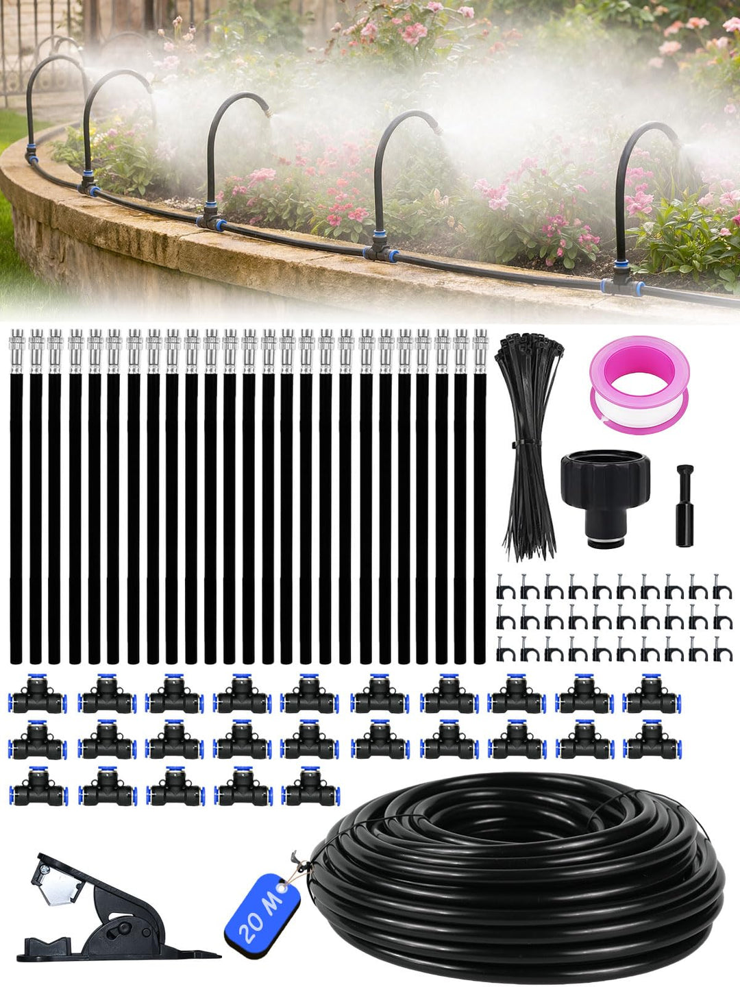Bewässerungssystem Garten bewässerung 20 m Tropfbewässerungssystem, Gartenbewässerungssystem Gewächs