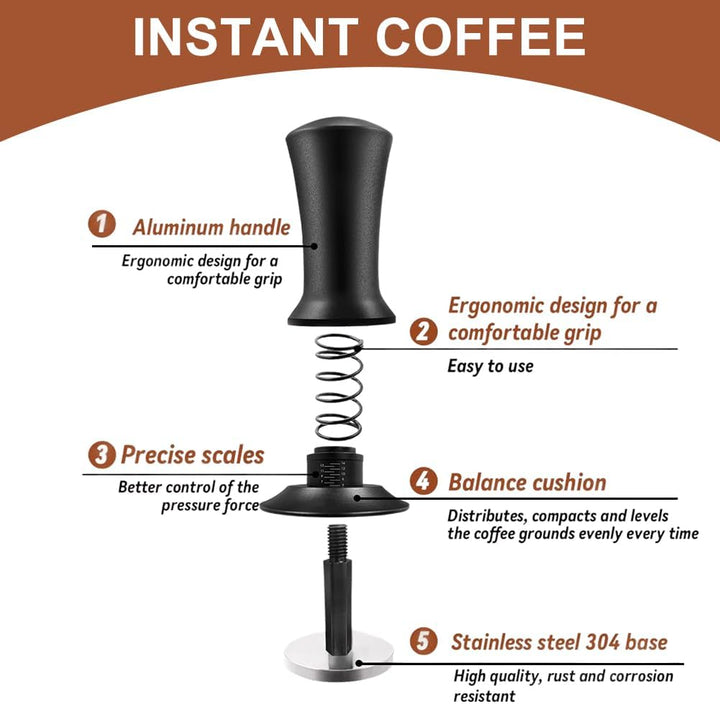 51mm Kaffee Tamper Set, 22pcs Espresso Tamper Set, Barista Set mit Espresso Tamper, Kaffeerührer, Rü