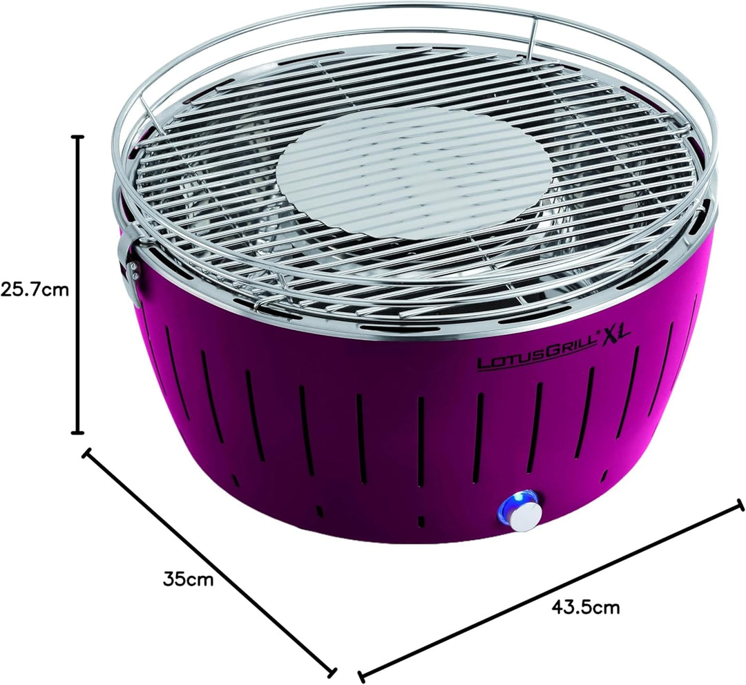 LotusGrill Kohlegrill Serie 435 XL, Zitrus, 43,5 x 35 x 25,7 cm, Lila Lilac, Lilac