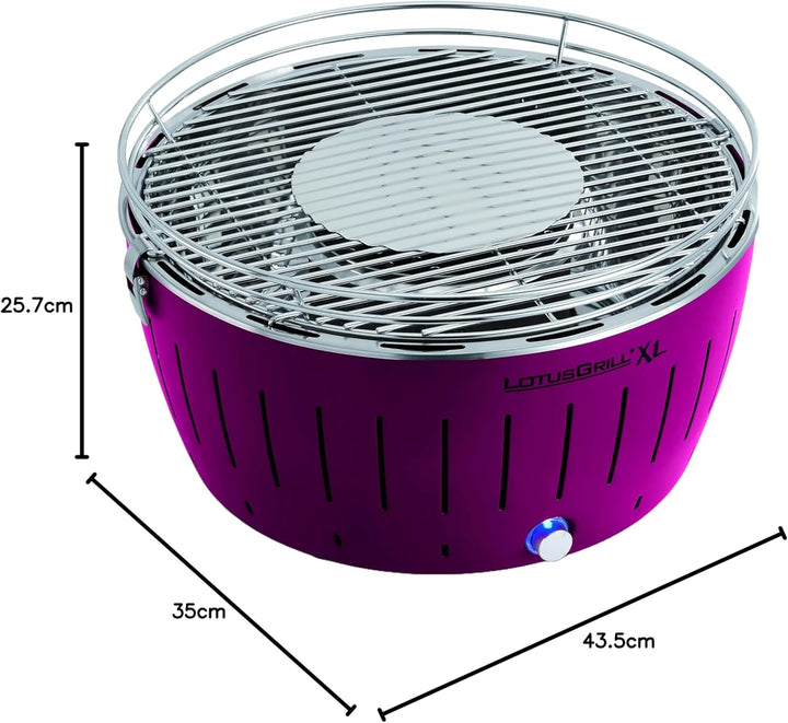 LotusGrill Kohlegrill Serie 435 XL, Zitrus, 43,5 x 35 x 25,7 cm, Lila Lilac, Lilac
