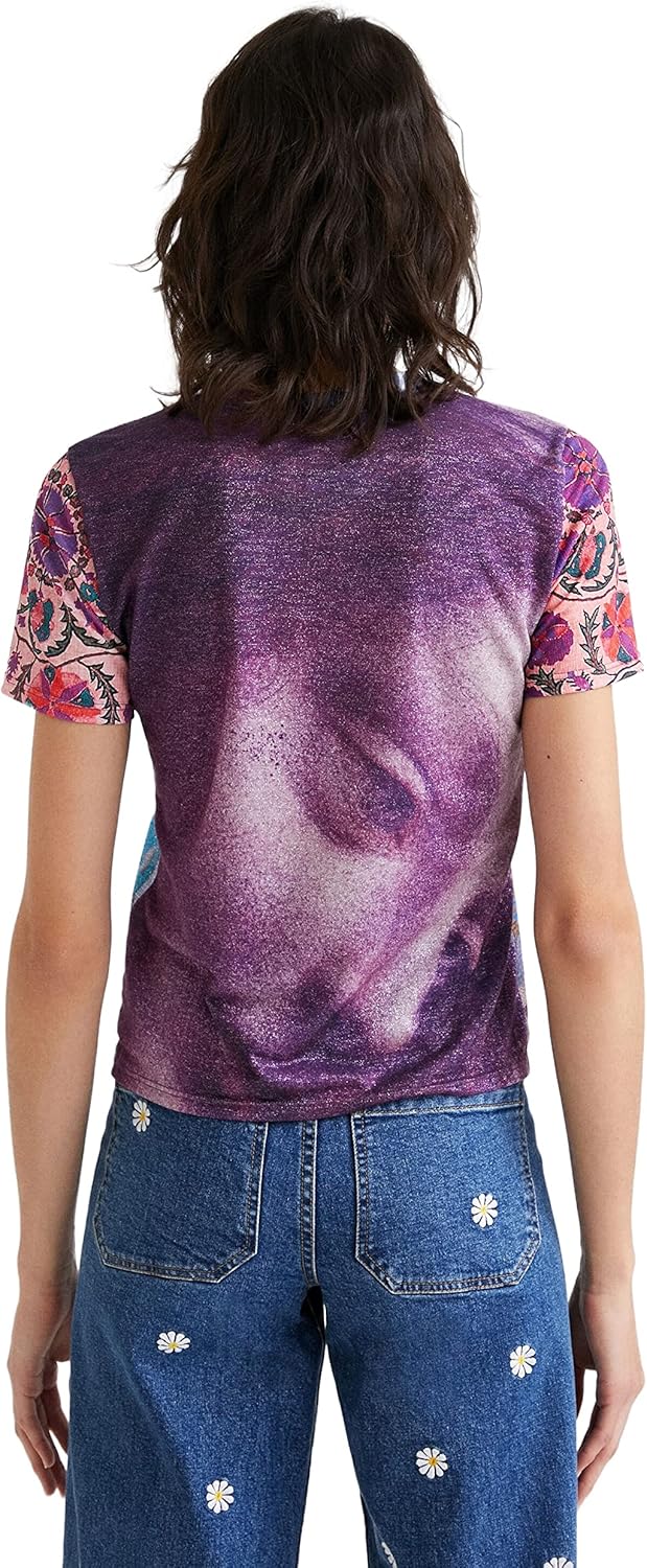 Desigual Damen Ts_orana T-Shirt XL Blau, XL Blau