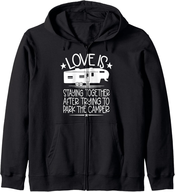 Love is staying together after trying to park the camper Kapuzenjacke