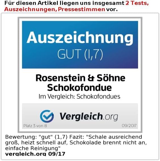 Rosenstein & Söhne Schokofondue elektrisch: Elektrisches Schokoladen-Fondue für 2 Personen, 15 Watt