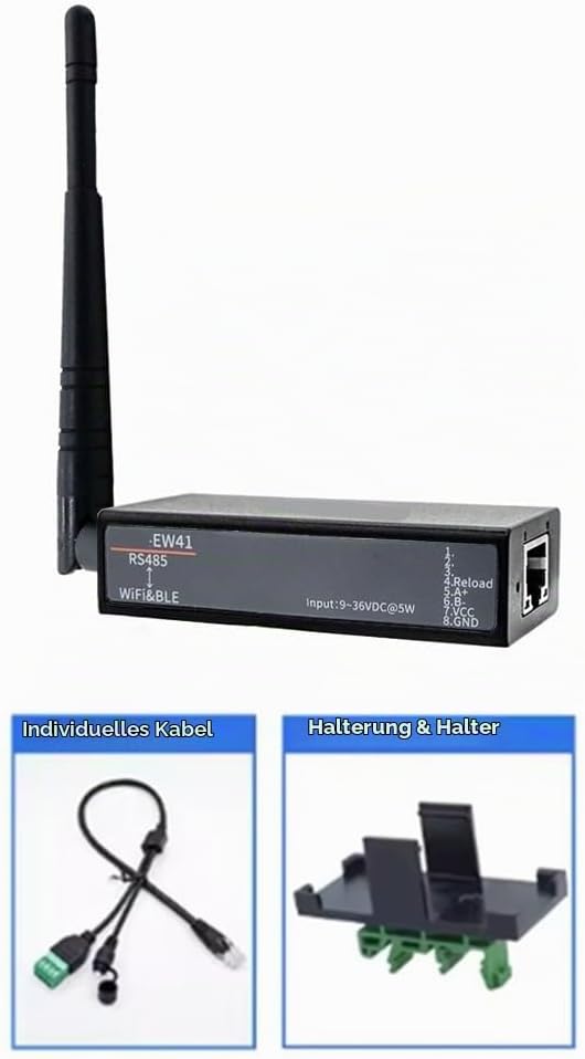 Jevina RS485 to WiFi Converter -EW11A-0 Modbus Protocol Data Transfer via WiFi, Supports 802.11bgn