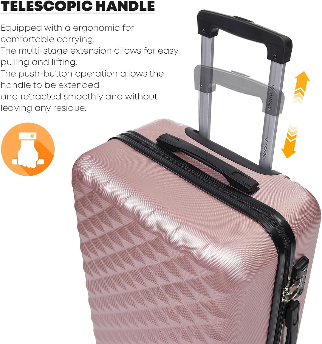 Premium Reisekoffer TSA-Schloss,YKK-Reissverschluss Hartschalen-Koffer Trolley Kabinenkoffer Rollkof