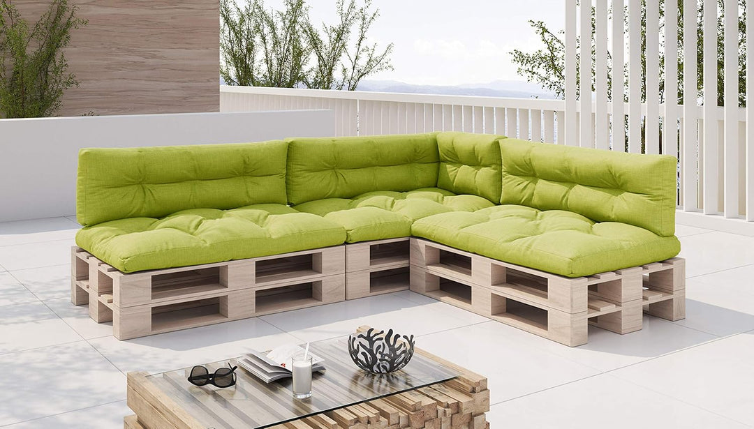 sunnypillow Palettenkissen 7er Set für Europaletten Indoor und Outdoor Palettenpolster Palettensofa