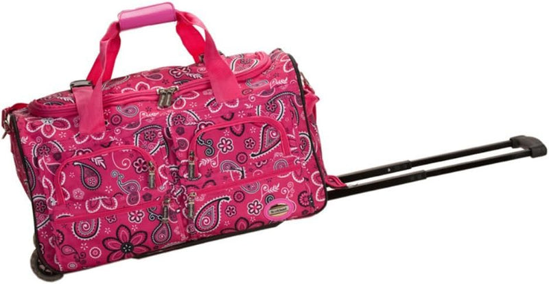 Rockland Seesack zum Rollen, Bandana Pink, 22-Inch, Reisetasche mit Rollen 22-Inch Bandana Pink, 22-