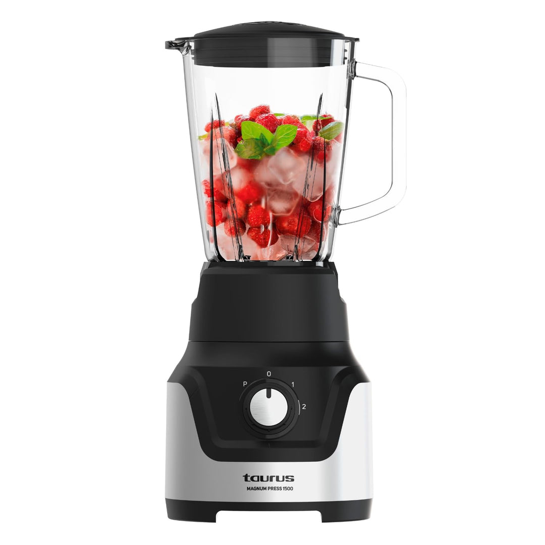 Taurus Standmixer Magnum Press 1500 | Glaskanne 1,5 l | 1500 W | 2 Geschwindigkeitsstufen + Turbo |