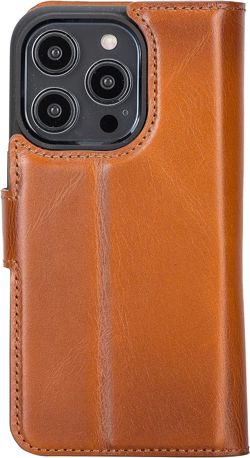 Solo Pelle Lederhülle kompatibel für iPhone 14 Pro in 6.1 Zoll abnehmbare Hülle (2in1) inkl. Kartenf